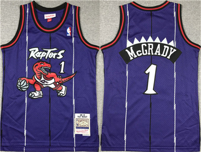 Youth Toronto Raptors #1 Tracy Mcgrady Purple Stitched Basketball Jersey