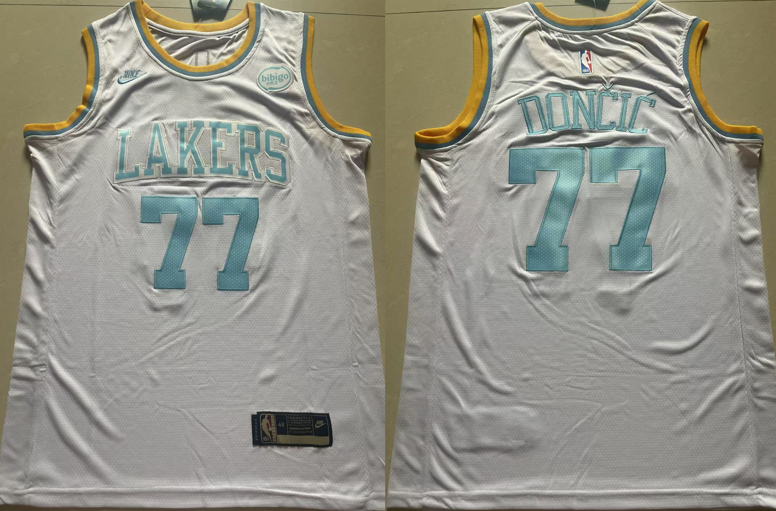 Men's Los Angeles Lakers #77 Luka Dončić White 2025 Classic Edition Stitched Basketball Jersey Men's Los Angeles Lakers #77 Luka Dončić White 2025 Classic Edition Stitched Basketball Jersey