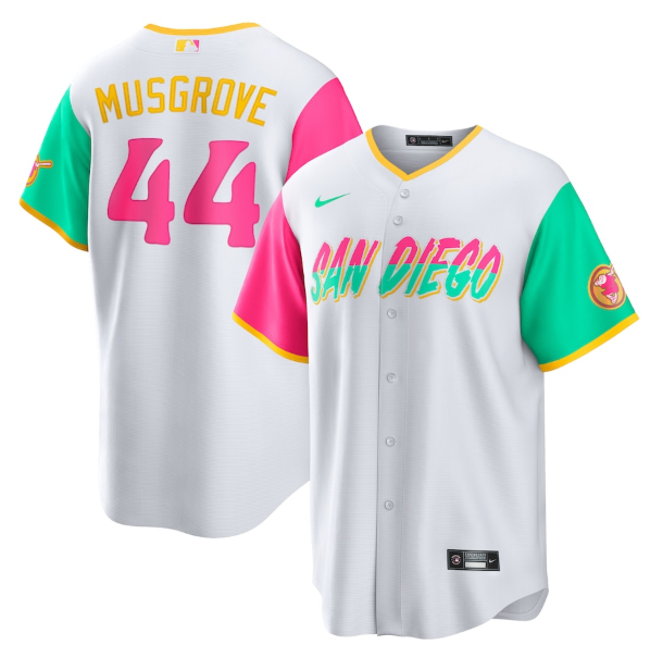 Youth San Diego Padres #44 Joe Musgrove 2022 White City Connect Stitched Baseball Jersey Youth San Diego Padres #44 Joe Musgrove 2022 White City Connect Stitched Baseball Jersey