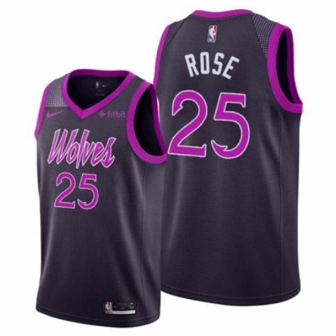 Men's Minnesota Timberwolves #25 Derrick Rose Purple Basketball Stitched Jersey Men's Minnesota Timberwolves #25 Derrick Rose Purple Basketball Stitched Jersey
