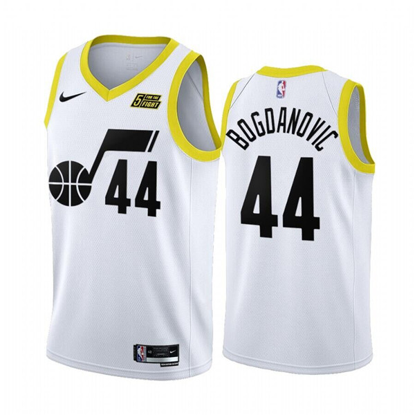 Men's Utah Jazz #44 Bojan Bogdanovic 2022/23 White Association Edition Stitched Basketball Jersey Men's Utah Jazz #44 Bojan Bogdanovic 2022/23 White Association Edition Stitched Basketball Jersey