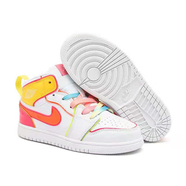 Youth Running Weapon Air Jordan 1 White Shoes 10025