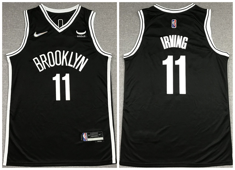 Men's Brooklyn Nets #11 Kyrie Irving 75th Anniversary Black With Patch Stitched Basketball Jersey Men's Brooklyn Nets #11 Kyrie Irving 75th Anniversary Black With Patch Stitched Basketball Jersey
