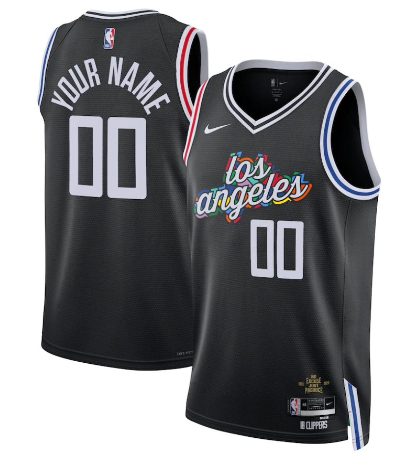 Men's Los Angeles Clippers Active Player Custom 2022/23 Black City Edition Stitched Jersey Men's Los Angeles Clippers Active Player Custom 2022/23 Black City Edition Stitched Jersey