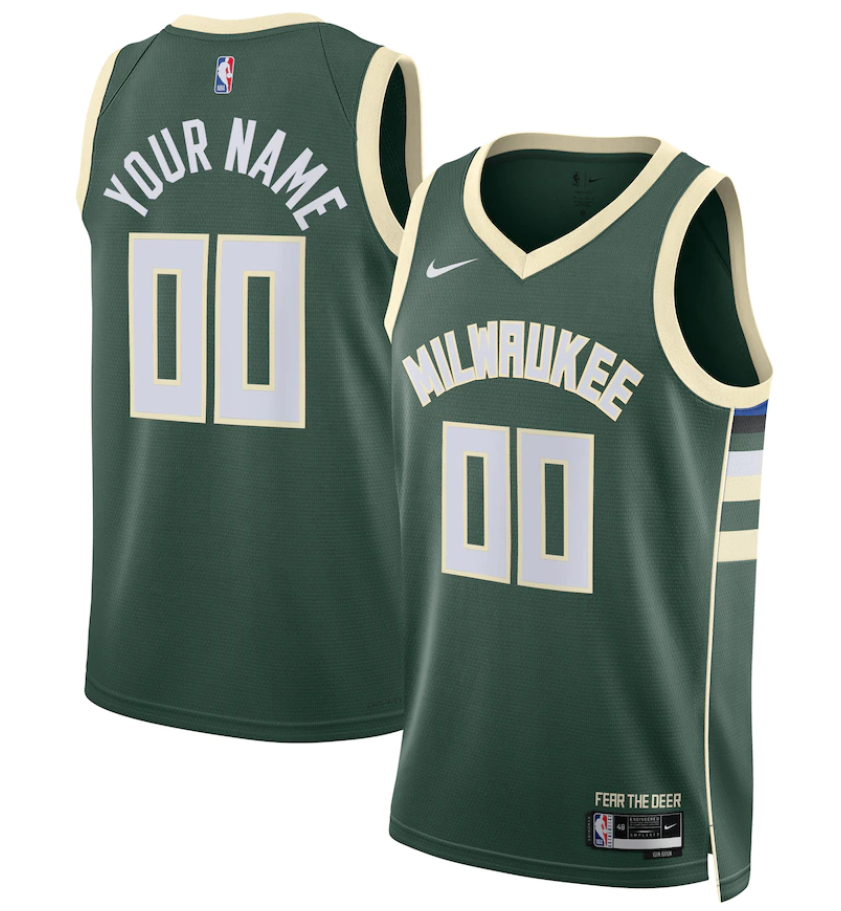 Youth Milwaukee Bucks Active Player Custom Green Icon Edition Swingman Stitched Jersey