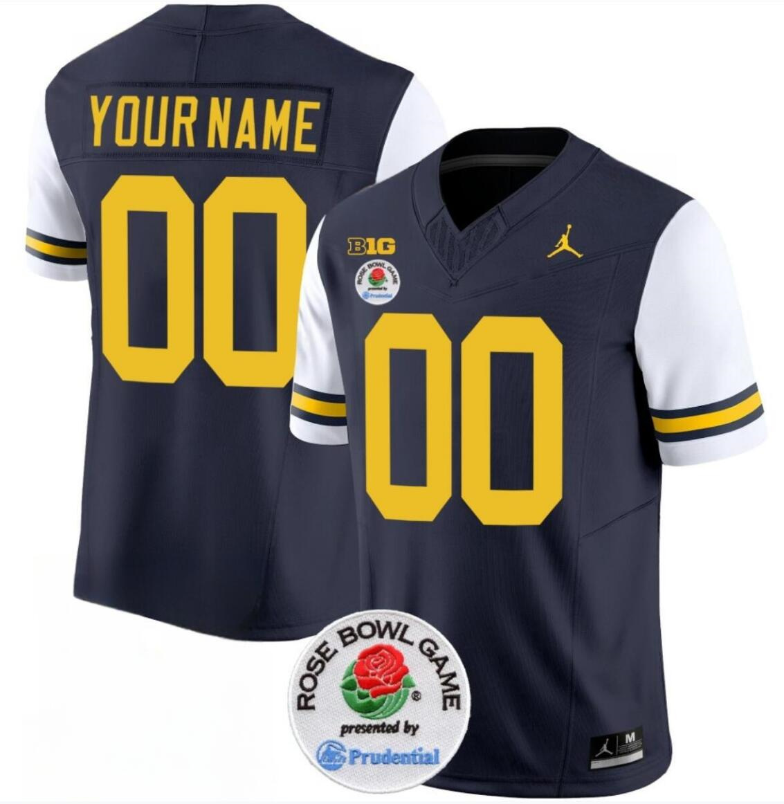 Men's Michigan Wolverines ACTIVE PLAYER Custom 2023 F.U.S.E. Navy/White Rose Bowl Patch Stitched Jersey Men's Michigan Wolverines ACTIVE PLAYER Custom 2023 F.U.S.E. Navy/White Rose Bowl Patch Stitched Jersey