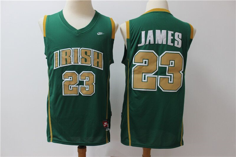 Men's Notre Dame Fighting Irish #23 Lebron James Green Limited Stitched Jersey Men's Notre Dame Fighting Irish #23 Lebron James Green Limited Stitched Jersey