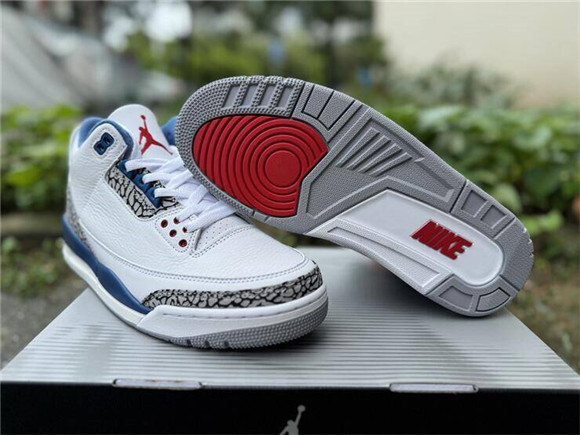 Men's Running weapon Air Jordan 3 White and True Blue Shoes 0142 Men's Running weapon Air Jordan 3 White and True Blue Shoes 0142