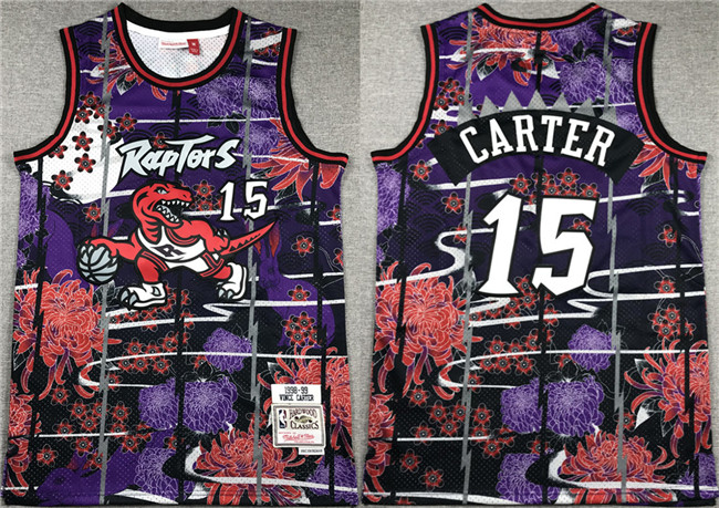 Men's Toronto Raptors #15 Vince Carter Purple/Red Throwback Stitched Jersey Men's Toronto Raptors #15 Vince Carter Purple/Red Throwback Stitched Jersey