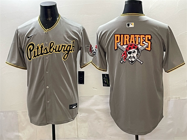 Men's Pittsburgh Pirates Blank Gray Limited Stitched Baseball Jersey Men's Pittsburgh Pirates Blank Gray Limited Stitched Baseball Jersey