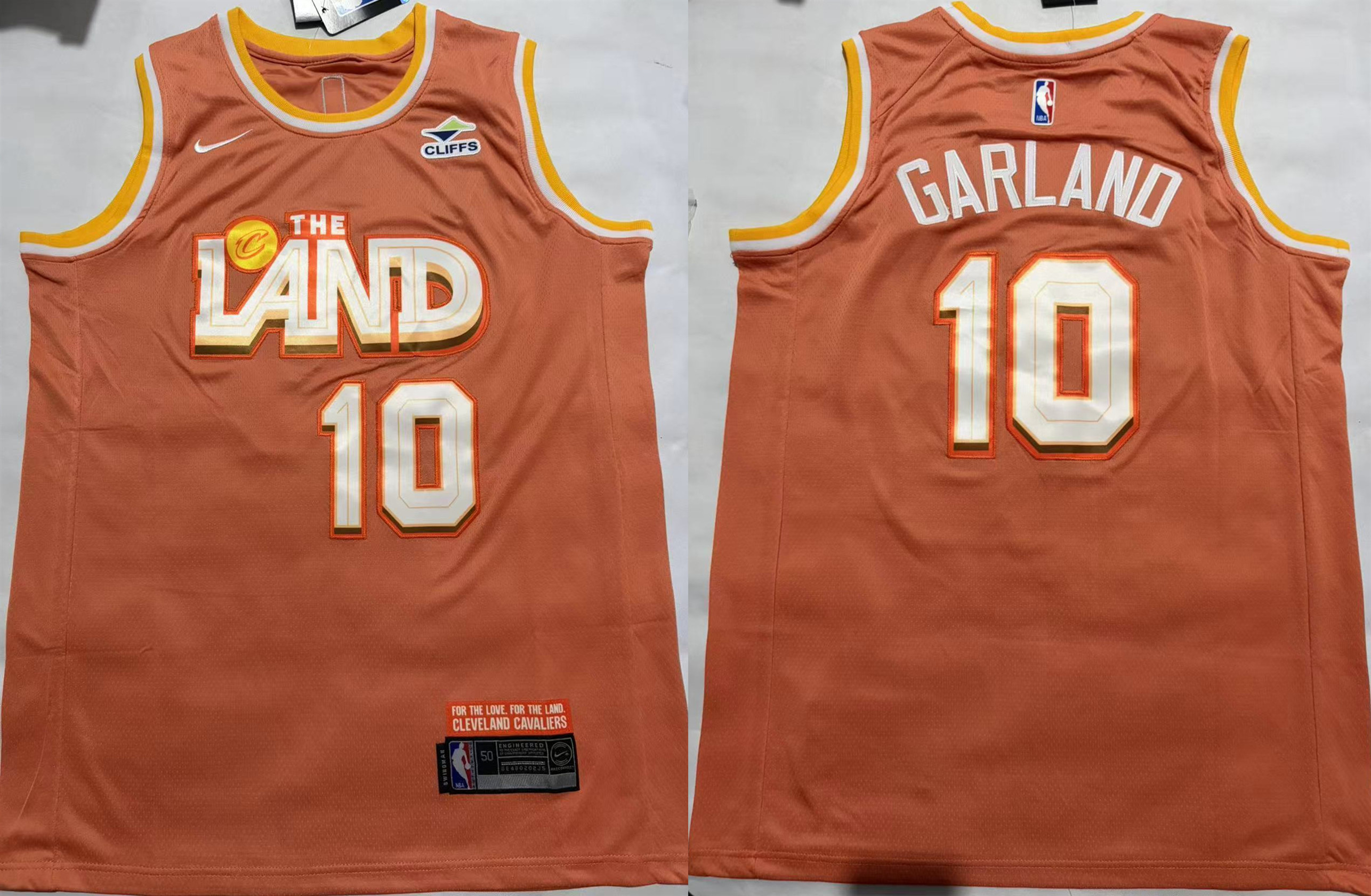 Men's Cleveland Cavaliers #10 Darius Garland Orange 2025 City Edition Stitched Jersey