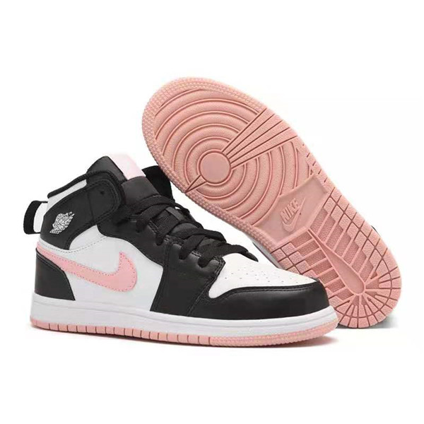 Youth Running Weapon Air Jordan 1 White/Black Shoes 10033