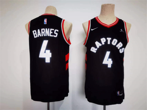 Men's Toronto Raptors #4 Scottie Barnes Black Stitched Basketball Jersey Men's Toronto Raptors #4 Scottie Barnes Black Stitched Basketball Jersey