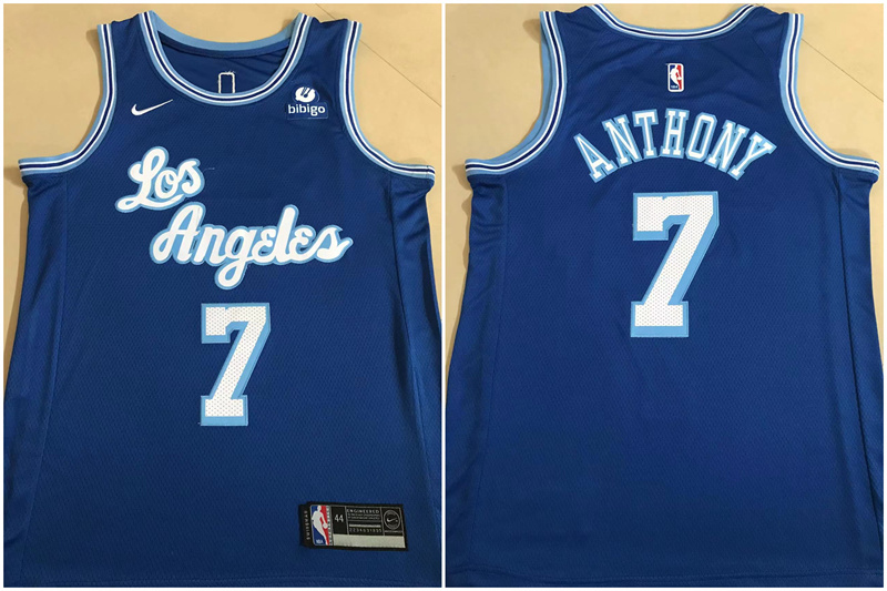 Men's Los Angeles Lakers #7 Carmelo Anthony Blue 