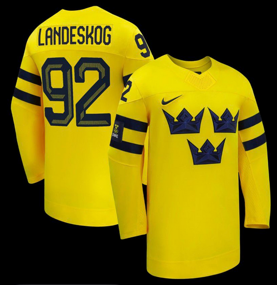 Men's Sweden Hockey Custom Yellow 2026 Away Replica Stitched Jersey