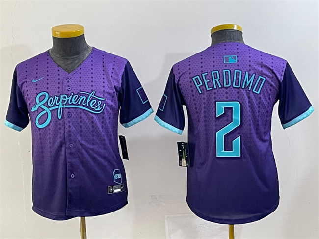 Women's Arizona Diamondbacks #2 Geraldo Perdomo Purple 2025 City Connect Limited Stitched Baseball Jersey(Run Small)