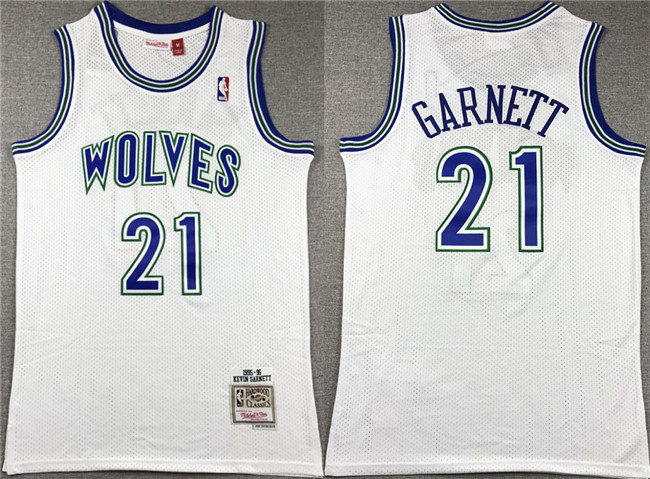 Men's Minnesota Timberwolves Active Player Custom White Throwback Stitched Jersey