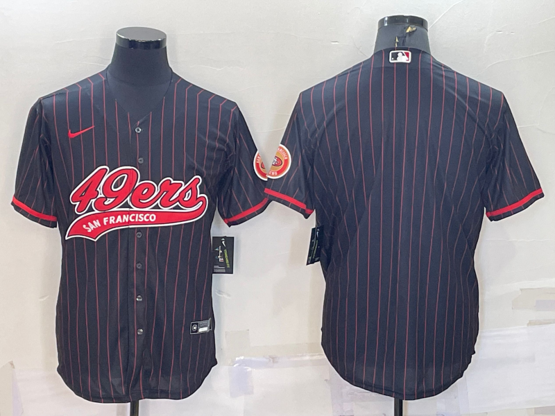 Men's San Francisco 49ers Blank Black With Patch Cool Base Stitched Baseball Jersey Men's San Francisco 49ers Blank Black With Patch Cool Base Stitched Baseball Jersey
