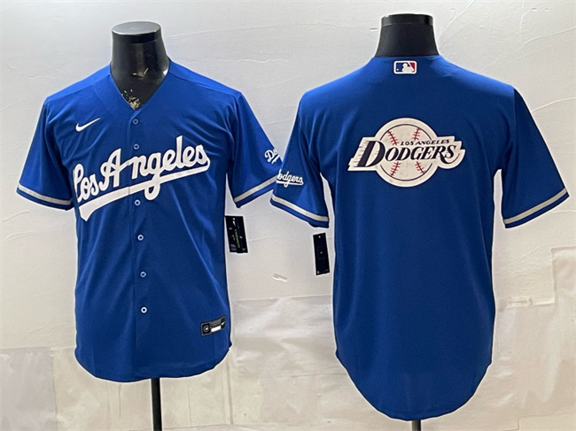 Men's Los Angeles Dodgers Team Big Logo Royal Alternate Stadium Stitched Baseball Jersey