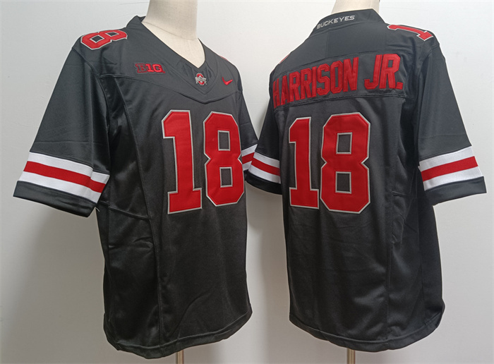 Men's Ohio State Buckeyes #18 Marvin Harrison JR. Black 2023 F.U.S.E. Limited Stitched Jersey Men's Ohio State Buckeyes #18 Marvin Harrison JR. Black 2023 F.U.S.E. Limited Stitched Jersey
