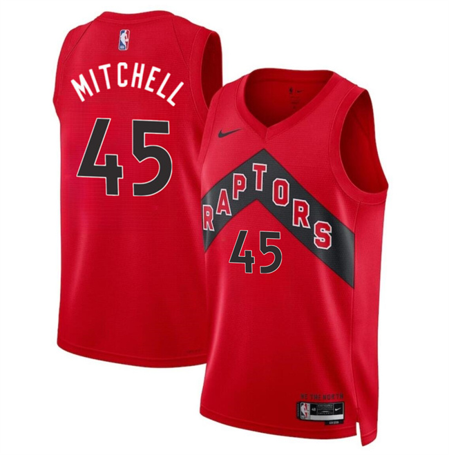 Men's Toronto Raptors #45 Davion Mitchell Red Icon Edition Stitched Basketball Jersey Men's Toronto Raptors #45 Davion Mitchell Red Icon Edition Stitched Basketball Jersey