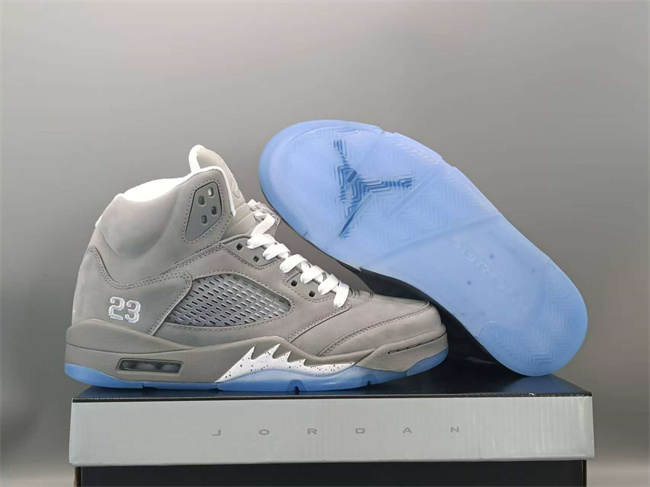 Men's Running Weapon Air Jordan 5 Grey Shoes 0104