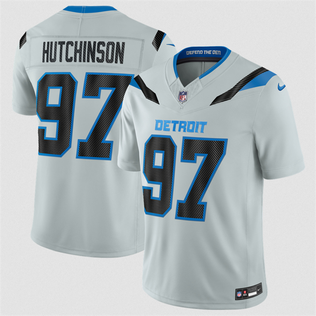 Women's Detroit Lions #97 Aidan Hutchinson Silver 2026 F.U.S.E. Rivalries Collection Limited Stitched Football Jersey(Run Smaller)
