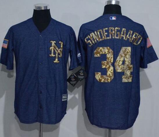Men's New York Mets Customized Blue Salute To Service Stitched Baseball Jersey Men's New York Mets Customized Blue Salute To Service Stitched Baseball Jersey