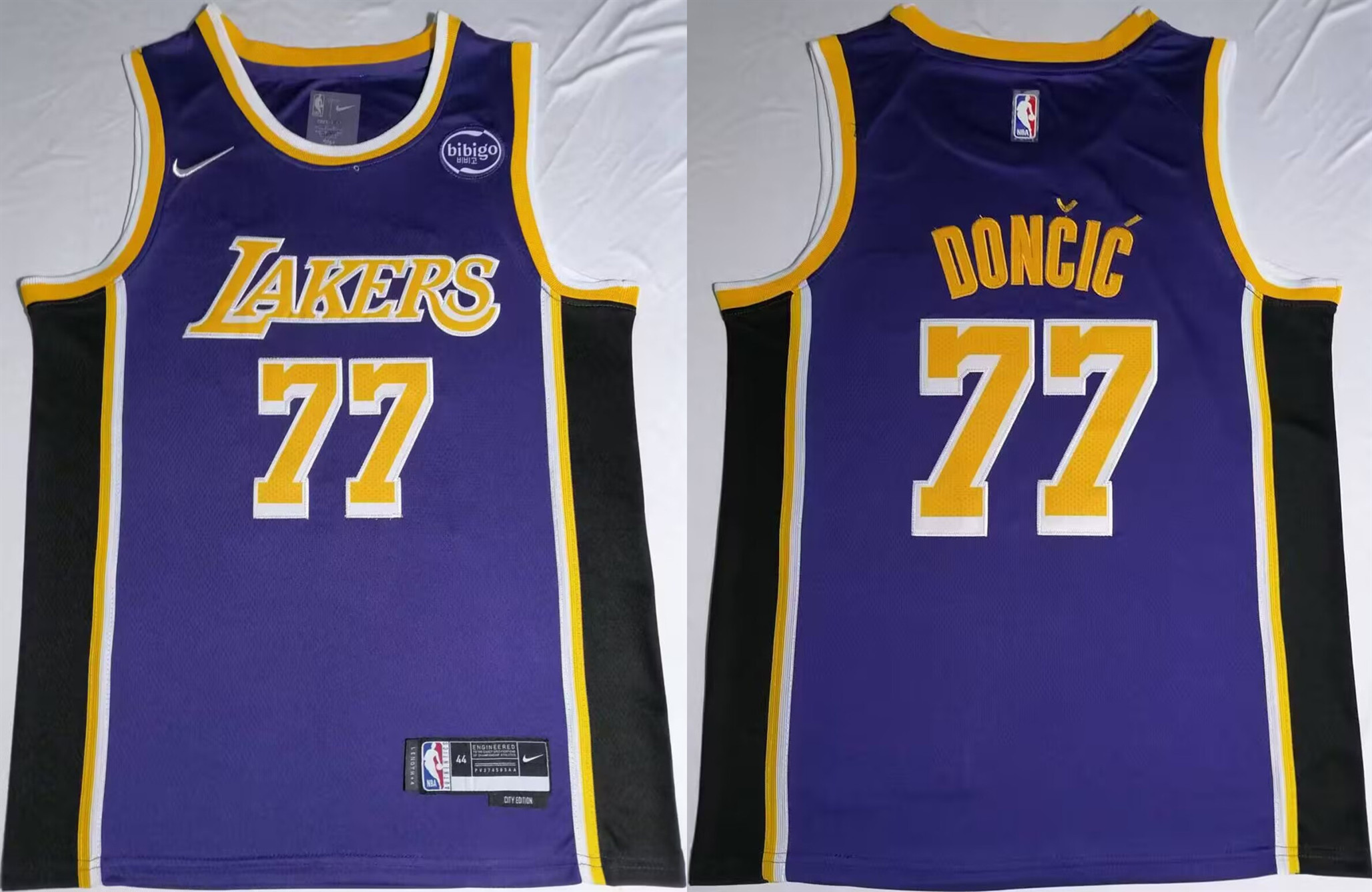 Men's Los Angeles Lakers #77 Luka Dončić Puple 2024/25 Stitched Basketball Jersey