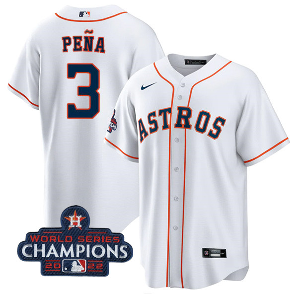 Youth Houston Astros #3 Jeremy Peña White 2022 World Series Champions Home Stitched BaseballJersey Youth Houston Astros #3 Jeremy Peña White 2022 World Series Champions Home Stitched BaseballJersey