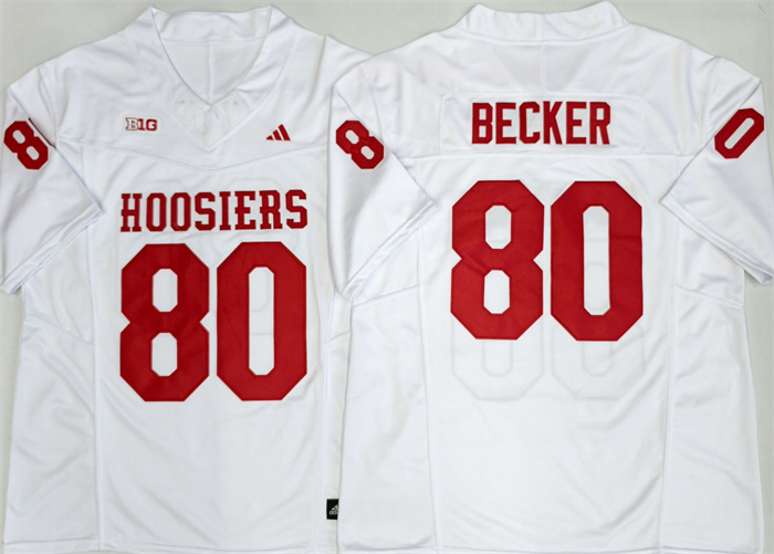 Men's Indiana Hoosiers #80 Charlie Becker White 2026 F.U.S.E. Stitched Basketball Jersey
