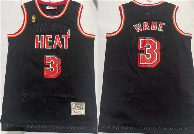 Men's Miami Heat 3 Dwyane Wade Black Stitched Basketball Jersey Men's Miami Heat 3 Dwyane Wade Black Stitched Basketball Jersey