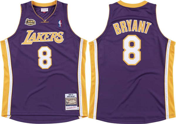 Men's Los Angeles Lakers #8 Kobe Bryant Purple Throwback Stitched basketball Jersey