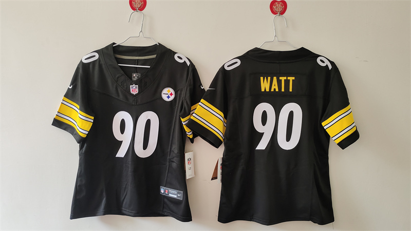 Women's Pittsburgh Steelers #90 T. J. Watt F.U.S.E Black Vapor Stitched Football Jersey(Run Small) Women's Pittsburgh Steelers #90 T. J. Watt F.U.S.E Black Vapor Stitched Football Jersey(Run Small)