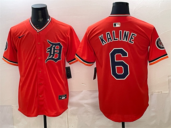 Men's Detroit Tigers #6 Al Kaline Orange 2026 Alternate Vapor Premier Limited Stitched Baseball Jersey Men's Detroit Tigers #6 Al Kaline Orange 2026 Alternate Vapor Premier Limited Stitched Baseball Jersey
