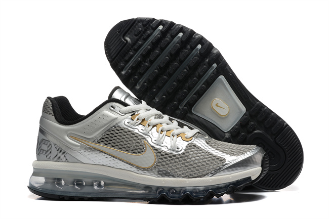 Men's Hot sale Running weapon Air Max 2013 Grey/White Shoes 007