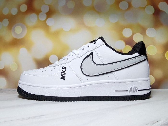 Men's Air Force 1 Low White/Black Shoes 0200