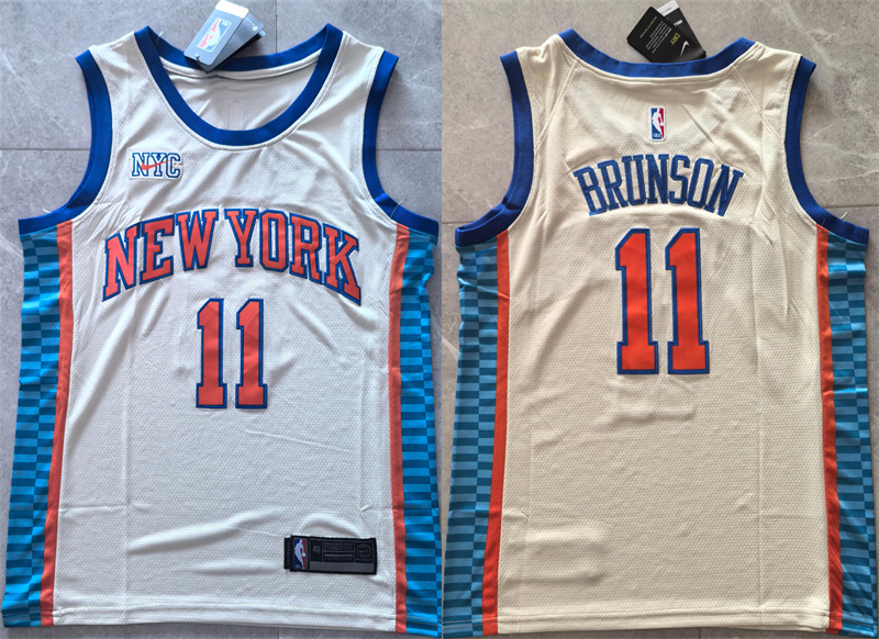 Men's New Yok Knicks #11 Jalen Brunson Cream 2025-26 City Edition Stitched Basketball Jersey Men's New Yok Knicks #11 Jalen Brunson Cream 2025-26 City Edition Stitched Basketball Jersey