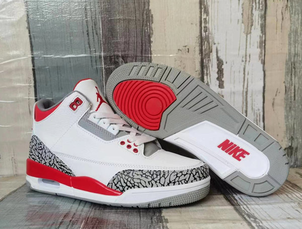 Men's Running weapon Air Jordan 3 White Red Shoes 060 Men's Running weapon Air Jordan 3 White Red Shoes 060