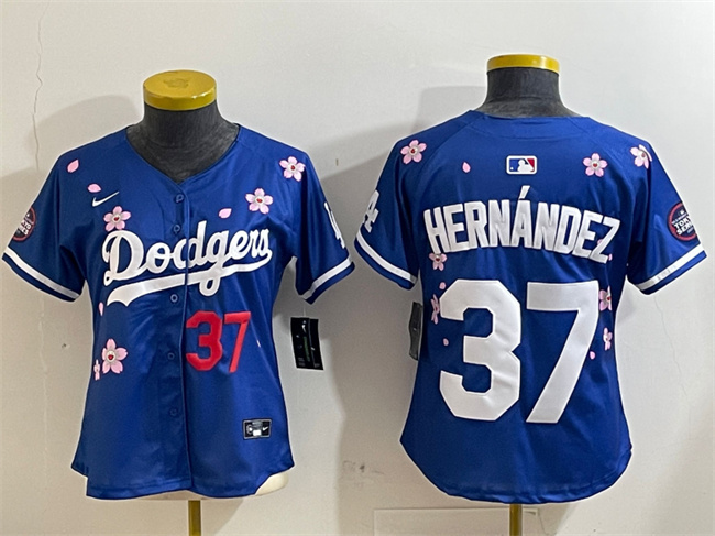 Youth Los Angeles Dodgers #37 Teoscar Hernández Royal 2025 Tokyo Series Limited Stitched Baseball Jersey Youth Los Angeles Dodgers #37 Teoscar Hernández Royal 2025 Tokyo Series Limited Stitched Baseball Jersey