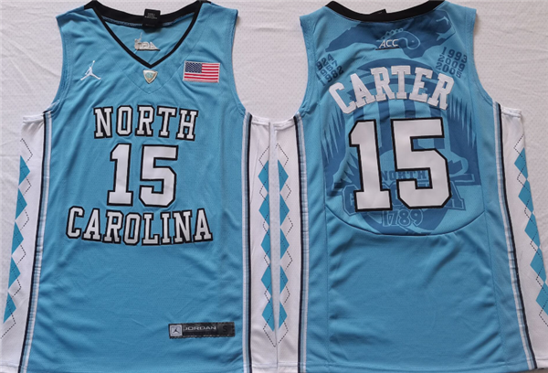 Men's North Carolina Tar Heels #15 Vince Carter Blue Stitched Jersey Men's North Carolina Tar Heels #15 Vince Carter Blue Stitched Jersey