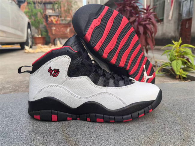 Men's Running Weapon Air Jordan 10 White/Black Shoes 008