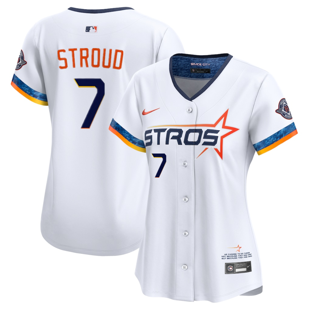 Women's Houston Astros #7 C.J. Stroud White 2025 City Connect Limited Stitched Baseball Jersey(Run Small) Women's Houston Astros #7 C.J. Stroud White 2025 City Connect Limited Stitched Baseball Jersey(Run Small)