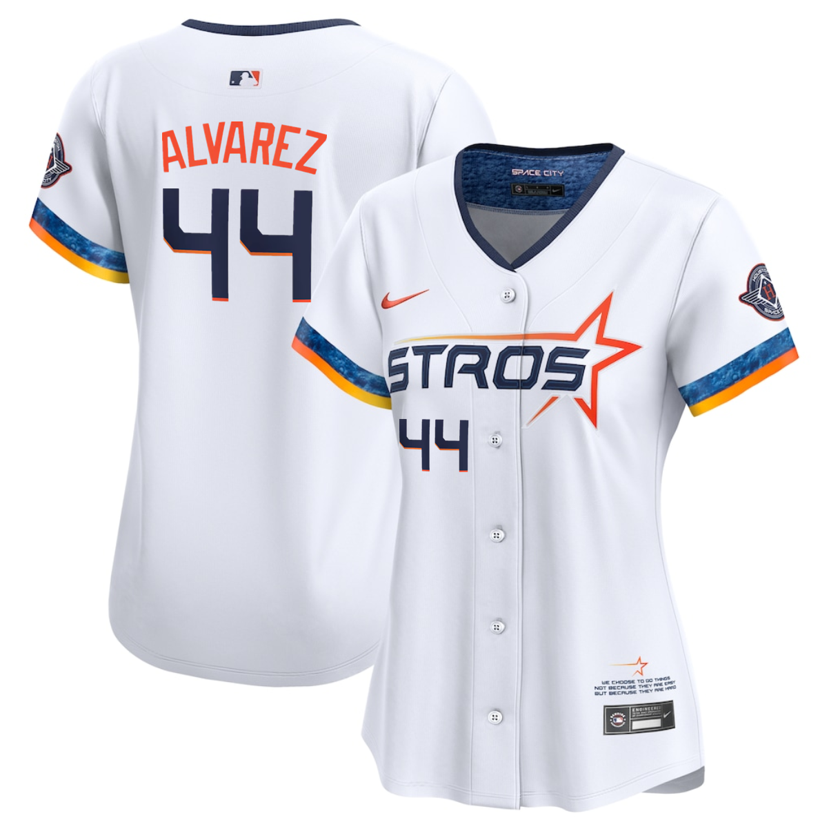 Women's Houston Astros #44 Yordan Alvarez White 2025 City Connect Limited Stitched Baseball Jersey(Run Small) Women's Houston Astros #44 Yordan Alvarez White 2025 City Connect Limited Stitched Baseball Jersey(Run Small)
