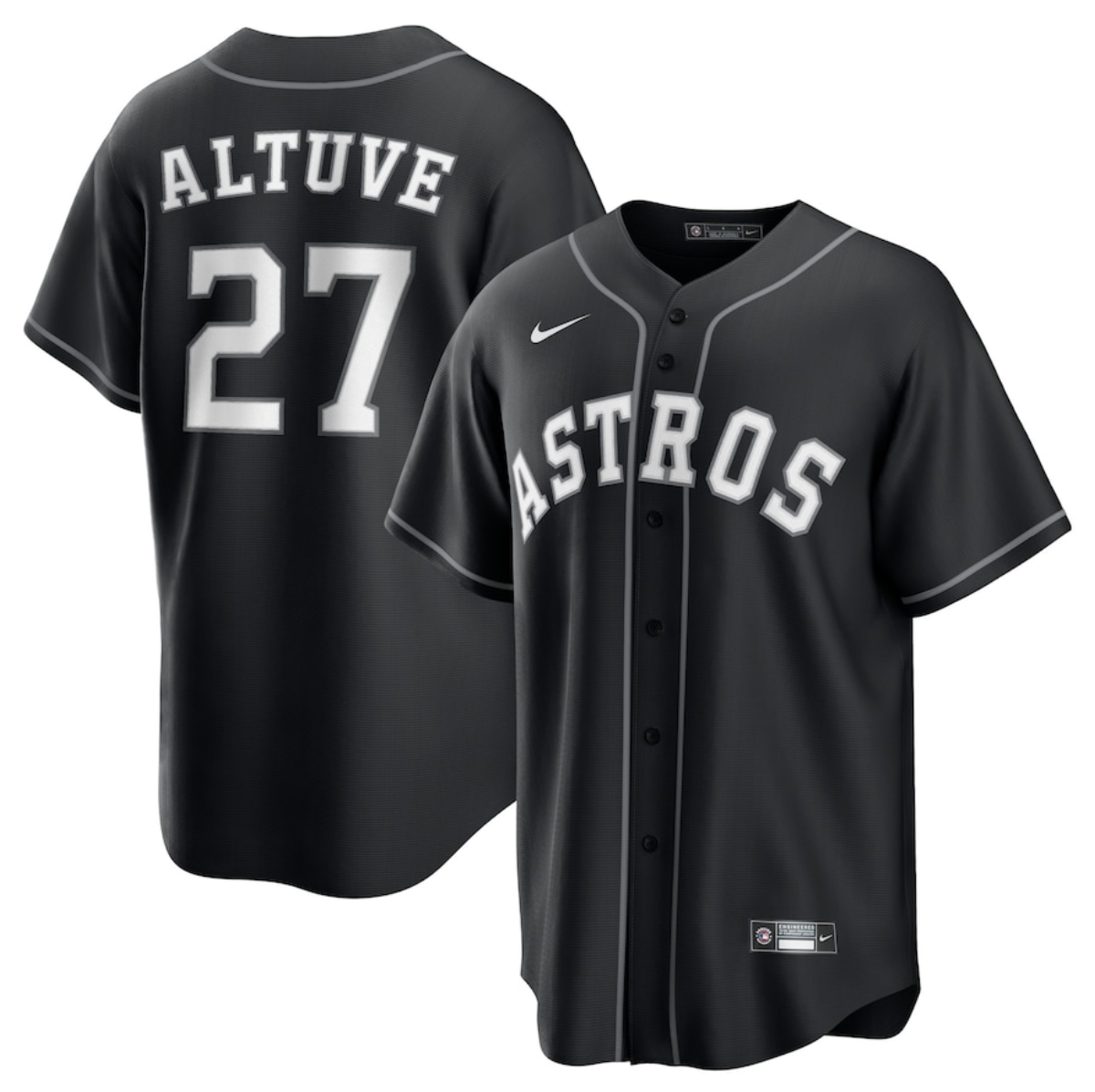 Men's Houston Astros #27 Jose Altuve Black Lights Out Limited Stitched Baseball Jersey Men's Houston Astros #27 Jose Altuve Black Lights Out Limited Stitched Baseball Jersey