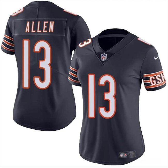 Women's Chicago Bears #13 Keenan Allen Navy 2024 Vapor Stitched Jersey(Run Small)