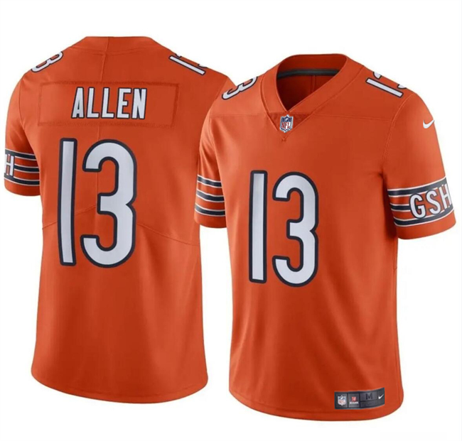 Youth Chicago Bears #13 Keenan Allen Orange Vapor Stitched Football Jersey