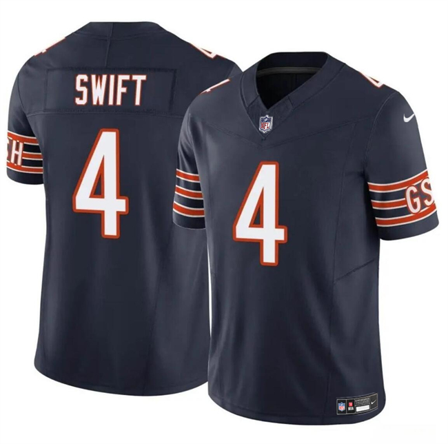 Youth Chicago Bears #4 D’Andre Swift Navy 2023 F.U.S.E. Vapor Stitched Football Jersey