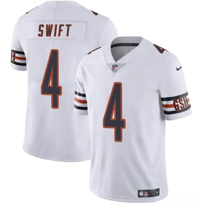 Youth Chicago Bears #4 D’Andre Swift White Vapor Stitched Football Jersey