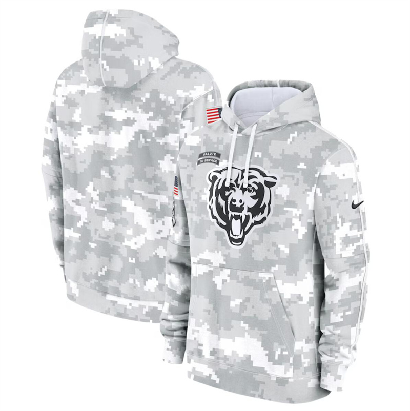Men's Chicago Bears 2024 Arctic Camo Salute to Service Club Fleece Pullover Hoodie Men's Chicago Bears 2024 Arctic Camo Salute to Service Club Fleece Pullover Hoodie
